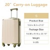 Syemin Luggage Hardshell Luggage Lightweight Durable ABS Suitcases with Double Wheels Expandable 20" Checked Travel Luggage, Green, 13.6"*8.3"*21.5" - 2 of 4