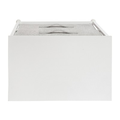 Gray and White Cast Iron Frame 2-Drawer Storage Stand