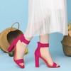 Perphy Women's Open Toe Ankle Strap Block Heel Sandals - 4 of 4