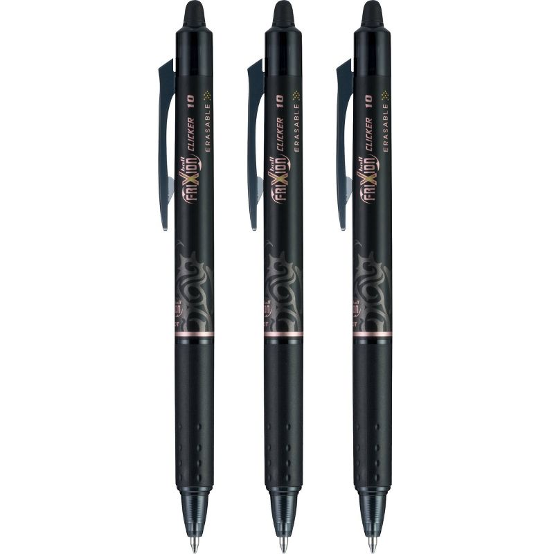 Pilot 3ct FriXion Clicker Erasable Gel Pens Fine Point 0.7mm Black Ink, 4 of 5