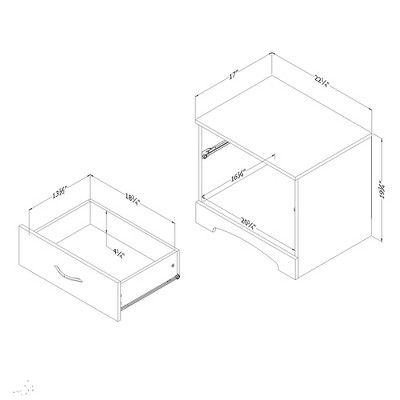 Gramercy Pure Black Modern 1-Drawer Nightstand with Open Shelf