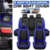 GOTGELIF PU Leather Car Seat Covers Set Universal Fit for 5 Seats, Waterproof & Non-Slip - 2 of 4