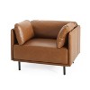 CAVINAS Faux Leather Accent Chair with Mid-Height Backrest and Steel Legs,Upholstered Living Room Chairs,Reading Chairs for Living Room - 2 of 4