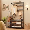 Garvee Hall Tree with Bench and Shoe Storage Parent-Child Coat Rack Shoe Bench Industrial Coat Tree Shoe Rack, Storage Cubbies, Hooks,Top Shelf - 4 of 4