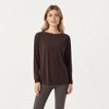 Anna-Kaci Active Women's Long Sleeve Pullover Top with Relaxed Fit and Boat Neckline - 2 of 4