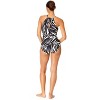 Women's Palm Chic High Neck Plunge One Piece Swimsuit - Palm Chic-14 - image 4 of 4