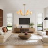 TOBILI 38" Gold 6-lamp Chandelier with Hand-Woven Rattan Lampshade,Mid-Century Hanging Pendant Light Fixture for Dining Room (Bulb Not Included) - 3 of 4