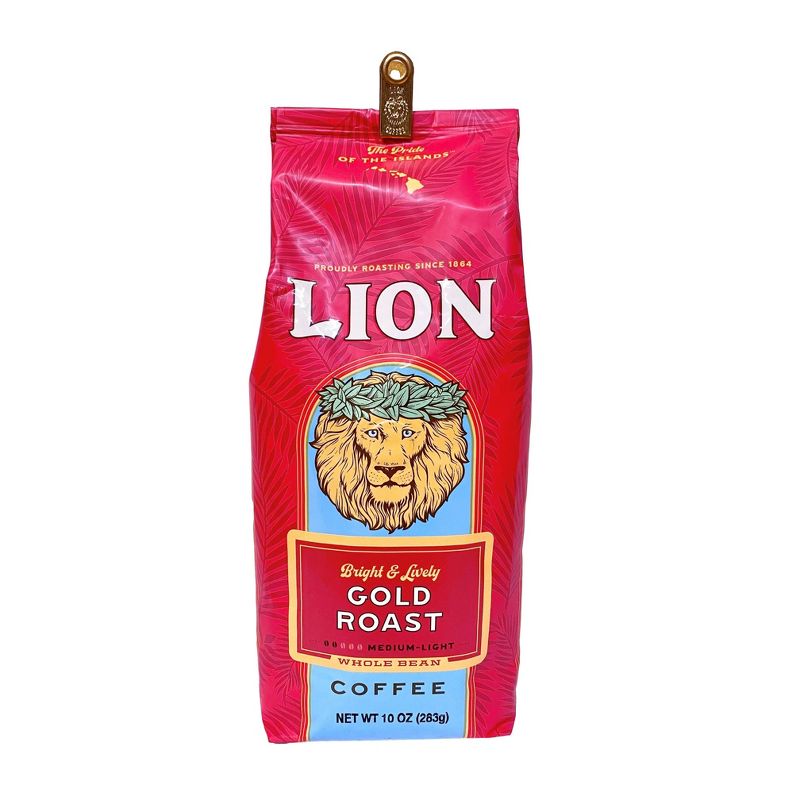 Lion Coffee Lion Gold Medium Roast Whole Bean Coffee - 10oz, 1 of 5