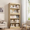 71" Farmhouse Bookcase w/Display Rack & Fluted Design, 5 Tier Tall Bookshelf with Wooden Base, Wood Bookshelf Vintage Book Shelf for Office Library - 3 of 4