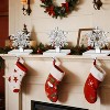 6 Pcs Christmas Snowflake Stocking Holder, Metal Christmas Stocking Hanger, 3D Sliver Stocking Hooks Non-Slip - 3 of 4
