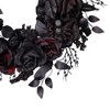 Northlight Roses and Foliage Halloween Spider Wreath - 24" - Burgundy and Black - Unlit - 4 of 4