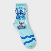 Women's Lilo & Stitch 3pk Mid Crew Socks - Mint/Heather Gray/White 4-10 - 2 of 3