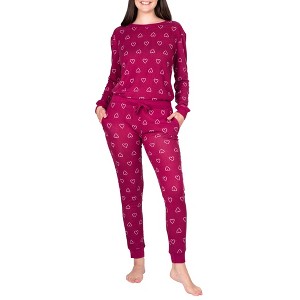 Blis Women's Crew Neck Pajama Set with Jogger - 1 of 4