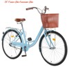24" & 26" Cruiser Bike Commuter Bike Beach Cruiser w/ Ergonomic Upright Design, w/Basket & Adjustable Seat - 3 of 4