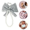 Unique Bargains Faux Pearl Bow Handbag Charms Keychains 1 Pc - 3 of 4