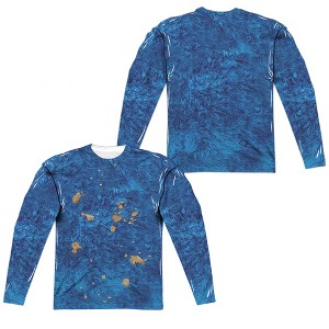 Men's Sesame Street Cookie Moster Costume (Front Back Print) Long Sleeve Costume T-Shirt - 1 of 4