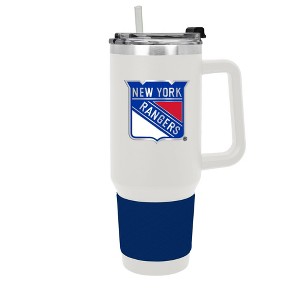 NHL New York Rangers White Colossus Travel Mug with Team Color Silicon Gripe - 40oz - 1 of 4