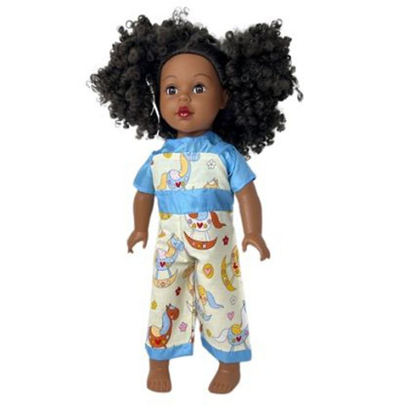 Doll Clothes Superstore Rocking Horse Print Overalls Fit 18 Inch Girl Dolls Like Our Generation American Girl My Life Dolls, 2 of 5