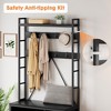 70 Inch Coat Rack Shoe Bench with 8 Removable Hooks and Top Shelf, Industrial Hall Tree with Bench and Shoe Storage for Entryway, Mudroom - 3 of 4
