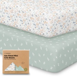 KeaBabies 2-Pack Isla Mini Crib Sheets, Pack and Play Sheets Fitted, Pack N Play Sheets, Fitted Crib Sheet - 1 of 4