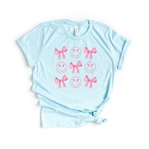 Simply Sage Market Women's Smiley Face Coquette Chart Short Sleeve Graphic Tee - 1 of 3