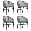 vidaXL Patio Dining Set Outdoor Dining Set Table and Chair Set for Garden - Gray 31.5" Table Length 4 Items - 3 of 4
