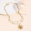 Gold Necklace for Women - Dainty 14K Gold Plated Layered Sun Pendant & Choker, Gift for Her - 3 of 4
