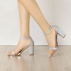 Allegra K Women's Glitter Ankle Strap Chunky Heels Sandals - 2 of 4