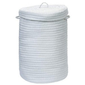 Colonial Mills Ticking Stripe Solids Hamper, 18" x 18" x 30", Gray - 1 of 2