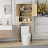 Akoasm Over The Toilet Bathroom Storage Cabinet With Rattan Doors,Open And Adjustable Shelf-Natural - 4 of 4