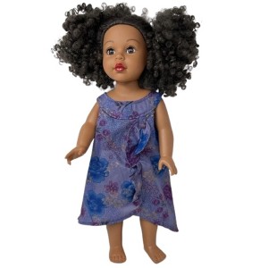 Doll Clothes Superstore Purple Floral Dress Fits 18 Inch Girl Dolls Like American Girl, Our Generation and My Life Dolls - 1 of 4