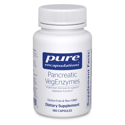 Pure Encapsulations Pancreatic VegEnzymes - Hypoallergenic Supplement for Carbohydrate, Lipid and Protein Digestion - 180 Capsules