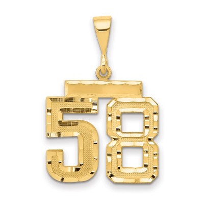 Black Bow Jewelry 14K Yellow Gold, Varsity Collection, Medium D/C Pendant Number 58