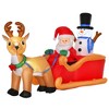 YOOCOZZ  Christmas Yard Decoration - 6.5 ft Long Xmas Inflatables Outdoor Decorations Santa Claus on Sleigh, Reindeer and Snowman with LED Lights - 2 of 4