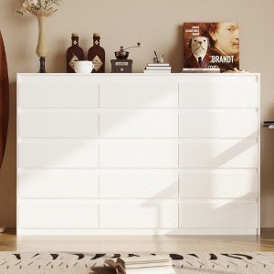 Famapy White Multifunctional Dresser 15 Drawer Storage Space Horizontal Dresser - 1 of 4