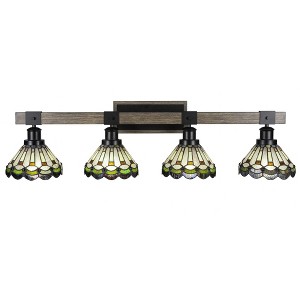 Toltec Lighting Tacoma 4 - Light Vanity in  Black/Painted Wood with 7" Cyprus Art Glass Shade - 1 of 1