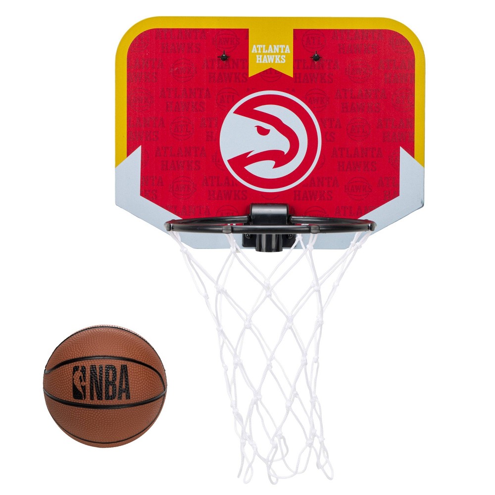 NBA Atlanta Hawks Over The Door Hoop: Toy Basketball Set for Ages 3+