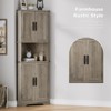 Tall Corner Cabinet, Farmhouse Corner Storage Cabinet with 4 Barn Doors and Adjustable Shelves, Storage Pantry Cabinet - 4 of 4