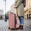 Karl Home Luggage Sets 4 Piece, PP Hard Shell Suitcase 12 inch 20 inch 24 inch 28 inch Luggage Sets Double Wheels with TSA Lock Pink - 2 of 4