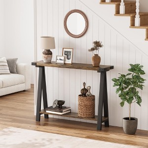 Farmhouse Console Table, 43.3" Entryway Table with Storage - 1 of 4