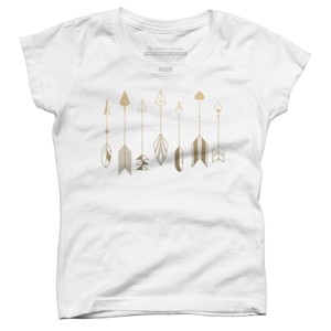 Girl's Design By Humans Be Brave Little Arrow (gold) By staceyroman T-Shirt - 1 of 3