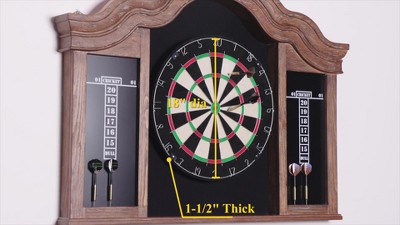 Barrington 40 inch Dartboard Cabinet with LED Lights, 40 inch x 4.375 inch  x 24.625 inch 