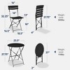 Decksplore 3-Piece Folding Bistro Set, Metal Frame Table and Chairs for Small Spaces, Indoor/Outdoor Use - 4 of 4