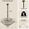 38.5 in. Modern Chandelier 26-Light 5-Tier Black Round K9 Crystal Chandelier - 3 of 4