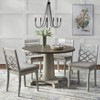Belterra Round Dining Table Vintage Walnut/White - Lifestorey: 45.25" Farmhouse Style, MDF & Rubberwood - 3 of 4