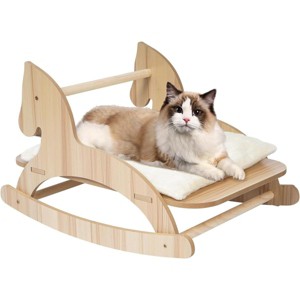 petour Horse Shape Rocking Chair Cat Bed Swing (Wood) - 1 of 4