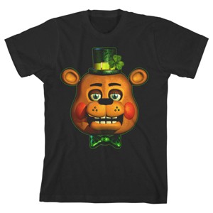 Five Nights at Freddy's Leprechaun Freddy Boy's Black T-shirt - 1 of 3