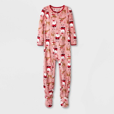 Carter's Just One You® Girls' Fleece Santa Footed Pajama - Pink/Red