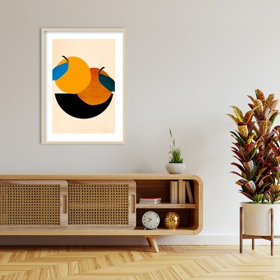 Kubistika Abstract Two Oranges Framed Wall Art Print