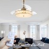 Bella Depot 42" Modern Crystal Drum LED Ceiling Fan 6-Speed Retractable Ceiling Fan with Remote Control and Light Kit - 2 of 4